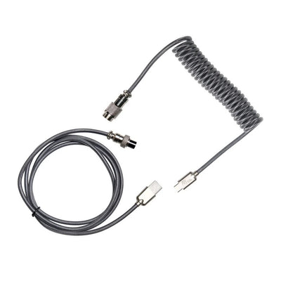 Royale Kludge Coiled Cable USB & Type C / Gray / 4pins / Ukrasni coiled kabl za tastature 1.2 m Sivi