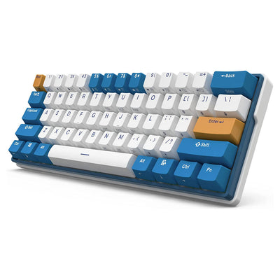 Royal Kludge RK61 Plus Bežična Mehanička Tastatura Bela (Hot-swappable) (RK Klein Sky Cyan Prekidač)