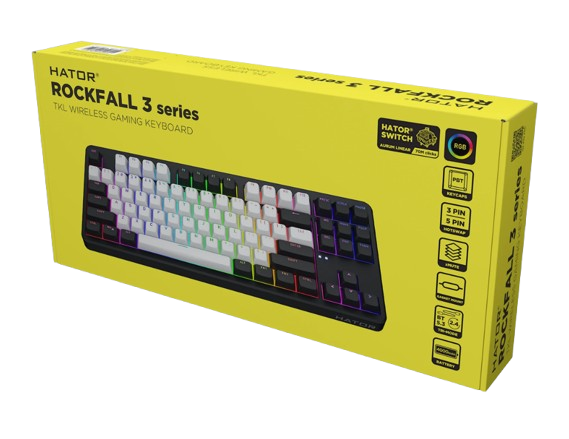Hator Rockfall 3 TKL Wireless black Mechanical Keyboard Hator Aurum Lemon switch (mechanical, linear)