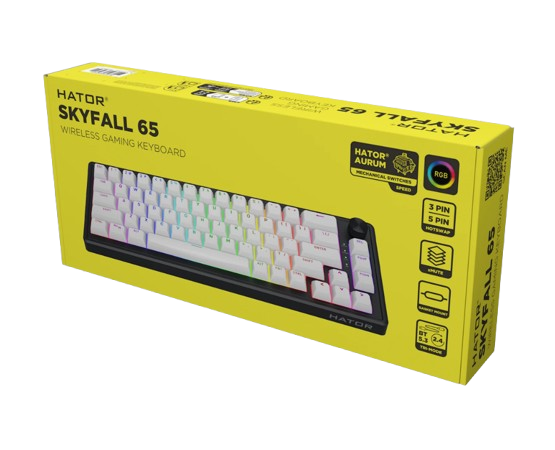 Hator Skyfall 65 wireless white Mechanical Keyboard Aurum Sterling switch(mechanical, linear)
