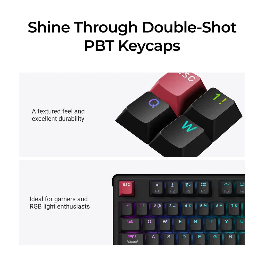 Keychron C3 Pro 8K QMK C3PX-H1 / Wired / Hot-swap / 8k Pooling Rate / Mechanical Keyboard / RGB / Super Red Switch