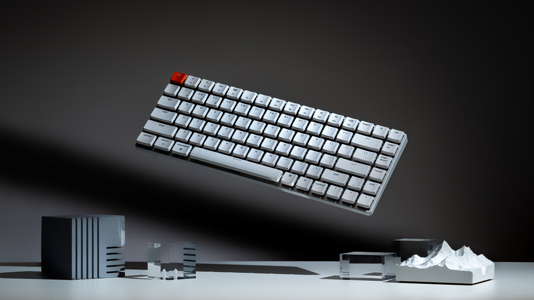 Keychron K3 ANSI 75% Layout 84 Key White-(Red Swich)-Wireless Mechanical Low Profile
