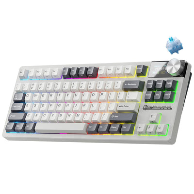ROYAL KLUDGE S85 White Night Cloud Switch RGB Hot-Swappable Mechanical Keyboard
