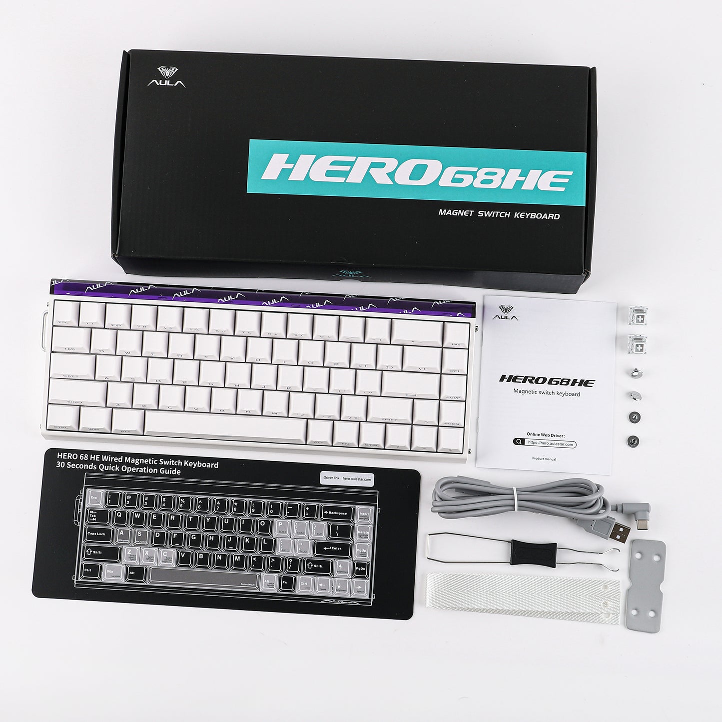 AULA HERO 68n HE White SP Meteor Magnetic Switch
