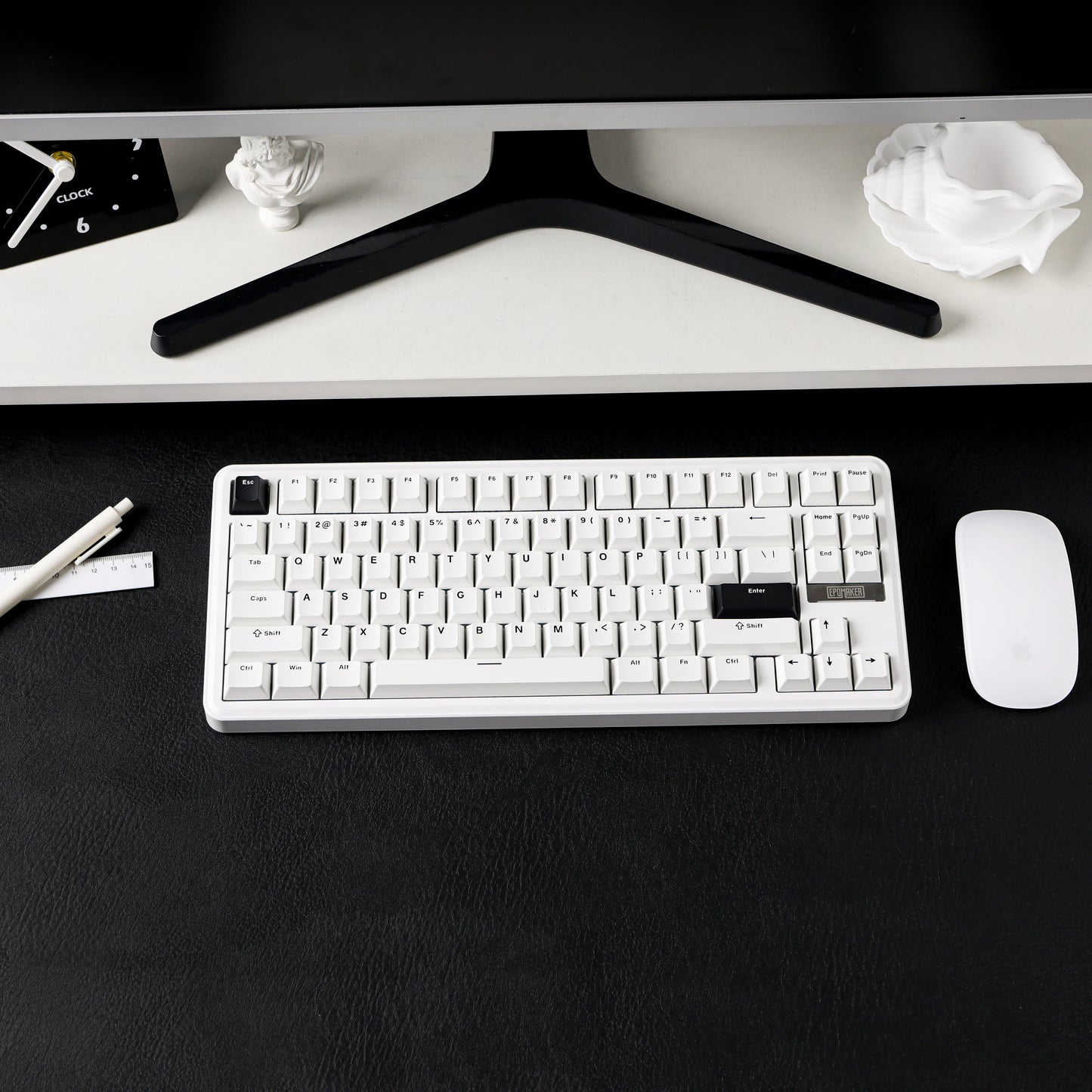 EPOMAKER TH85 White Black Milk Blue Switch