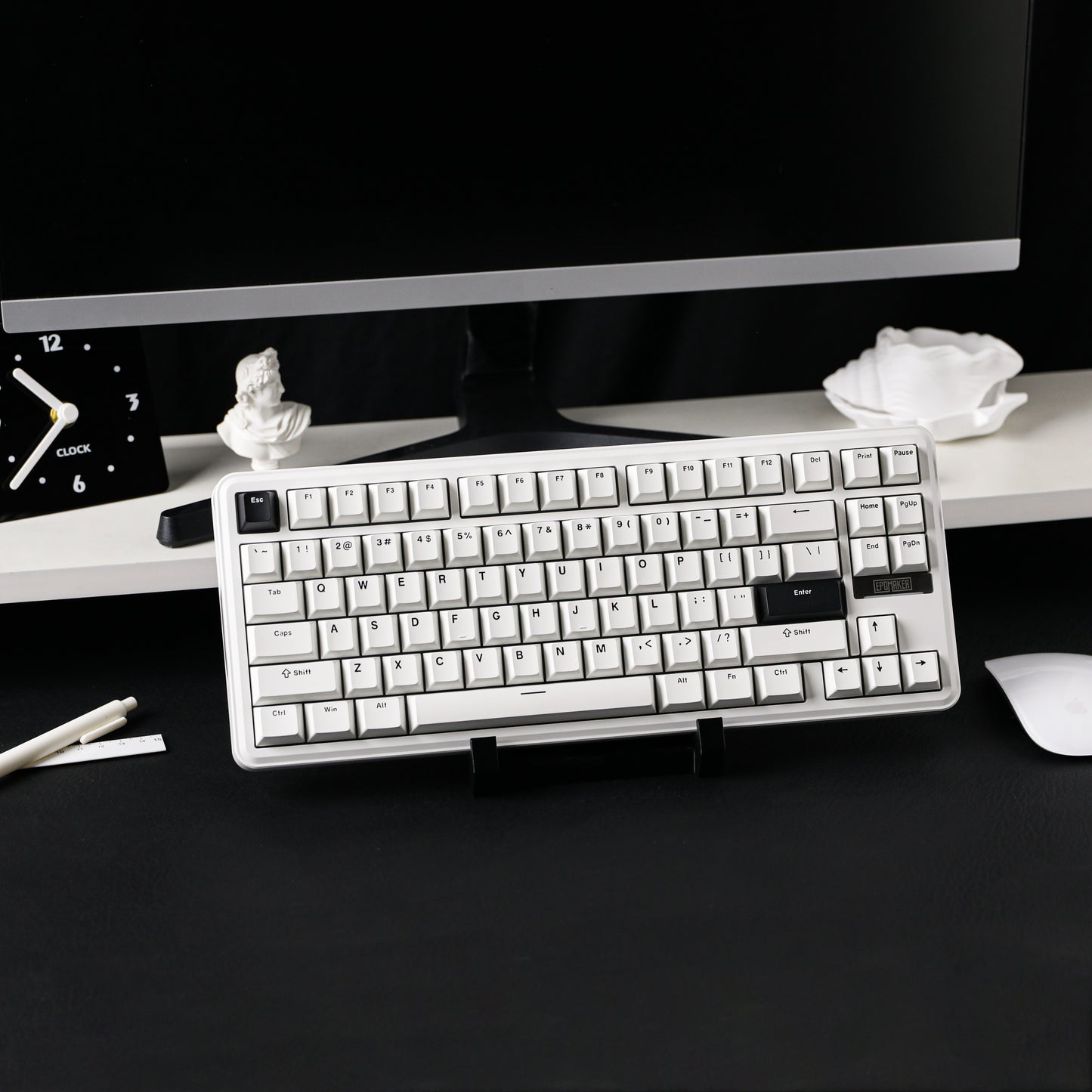EPOMAKER TH85 White Black Milk Blue Switch