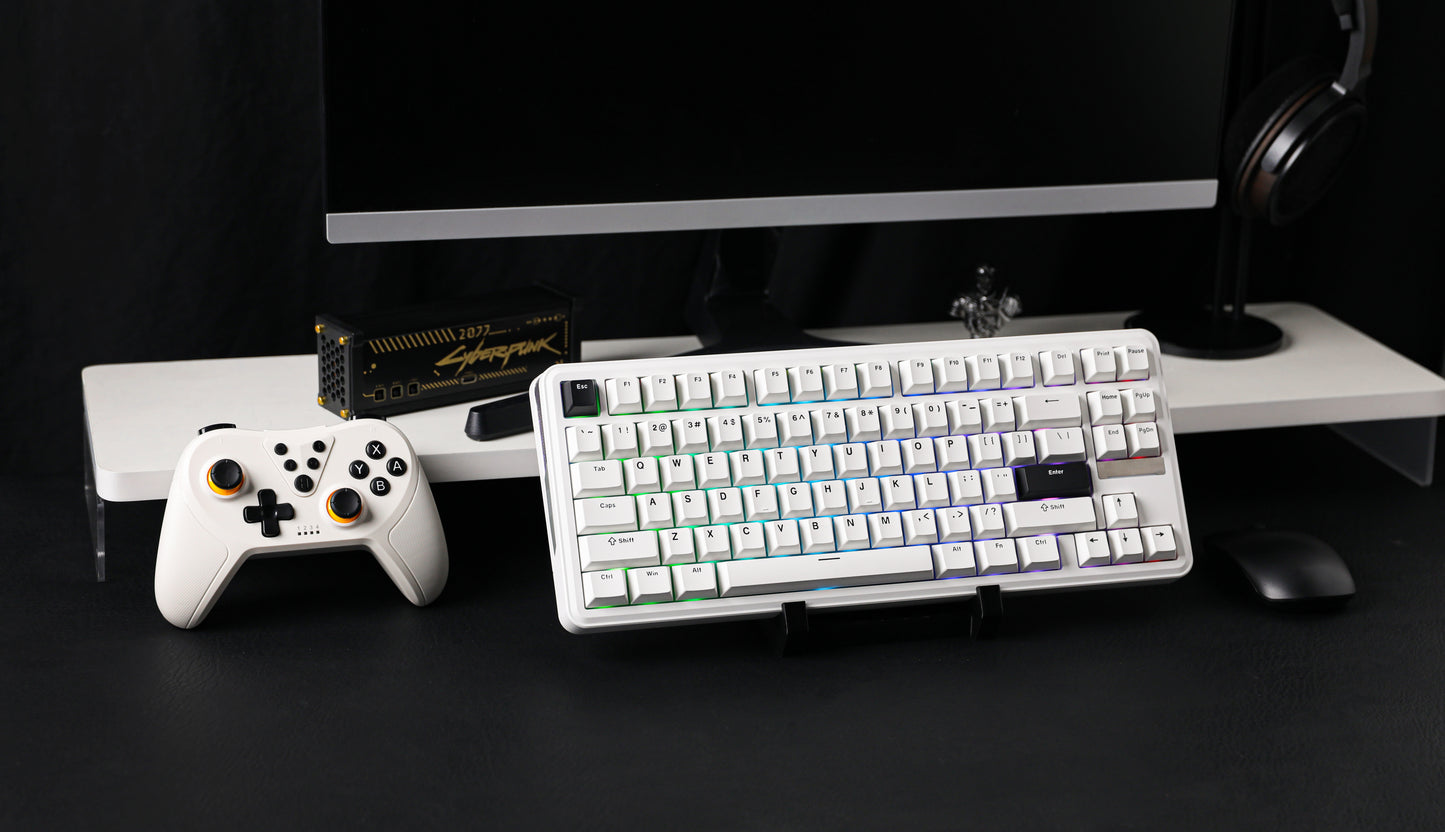 EPOMAKER TH85 White Black Milk Blue Switch
