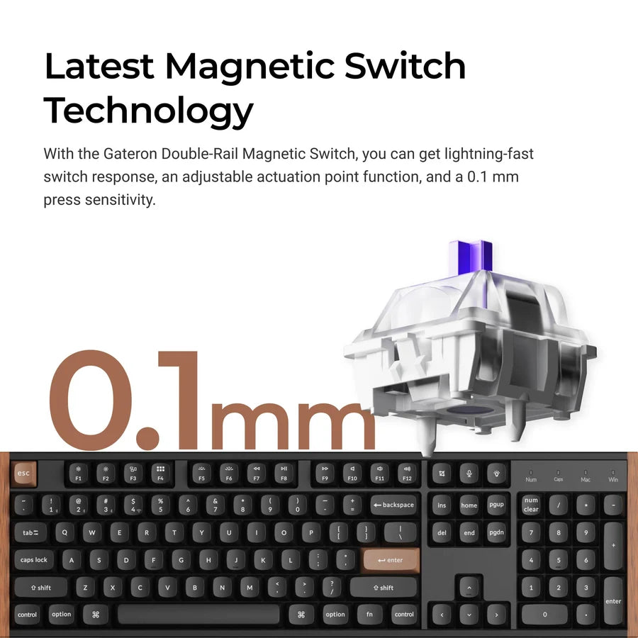 Keychron K4H-Q1 White / Wireless / Hot-swap / Hall Effect Magnetic keyboard / RGB / Gateron Double-Rail Magnetic Nebula Switch