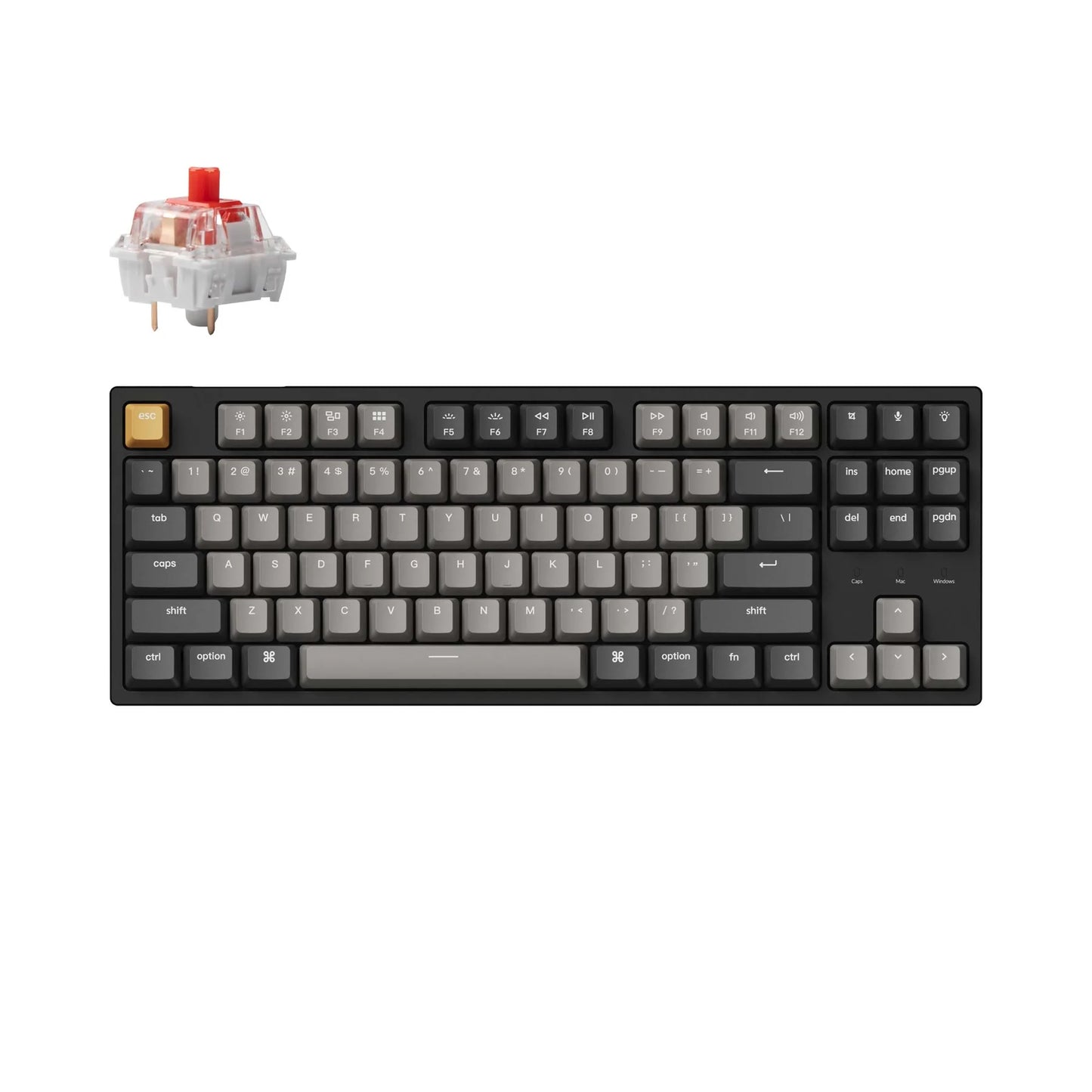 C1 Pro Swappable RGB Backlight Red Switch-Black