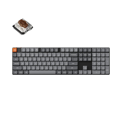 Keychron K5 MAX ANSI Full Size Layout 104 Key - Full Assembled Brown Switch White Led - Low Profile Gateron Mechanical Wireless K5M-A3
