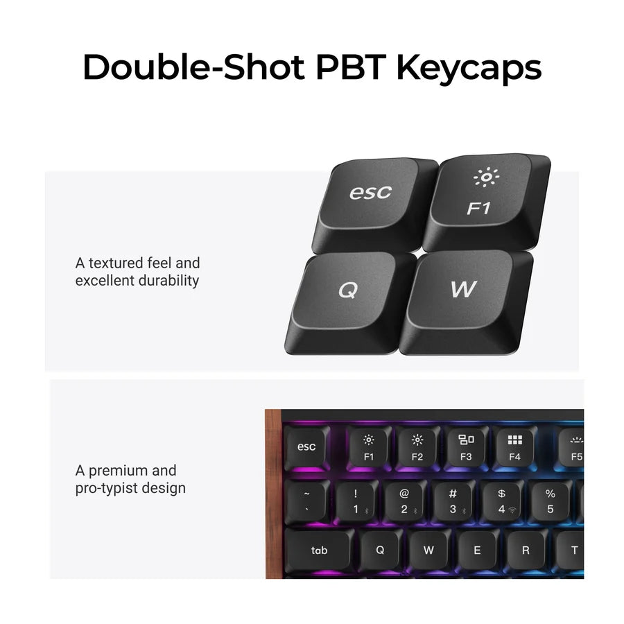 Keychron K5 Ultra 8K K5U-H3 Black / Wireless / Hot-swap / 8k Pooling Rate / Mechanical keyboard / RGB / Keychron Milk POM Switch - Brown