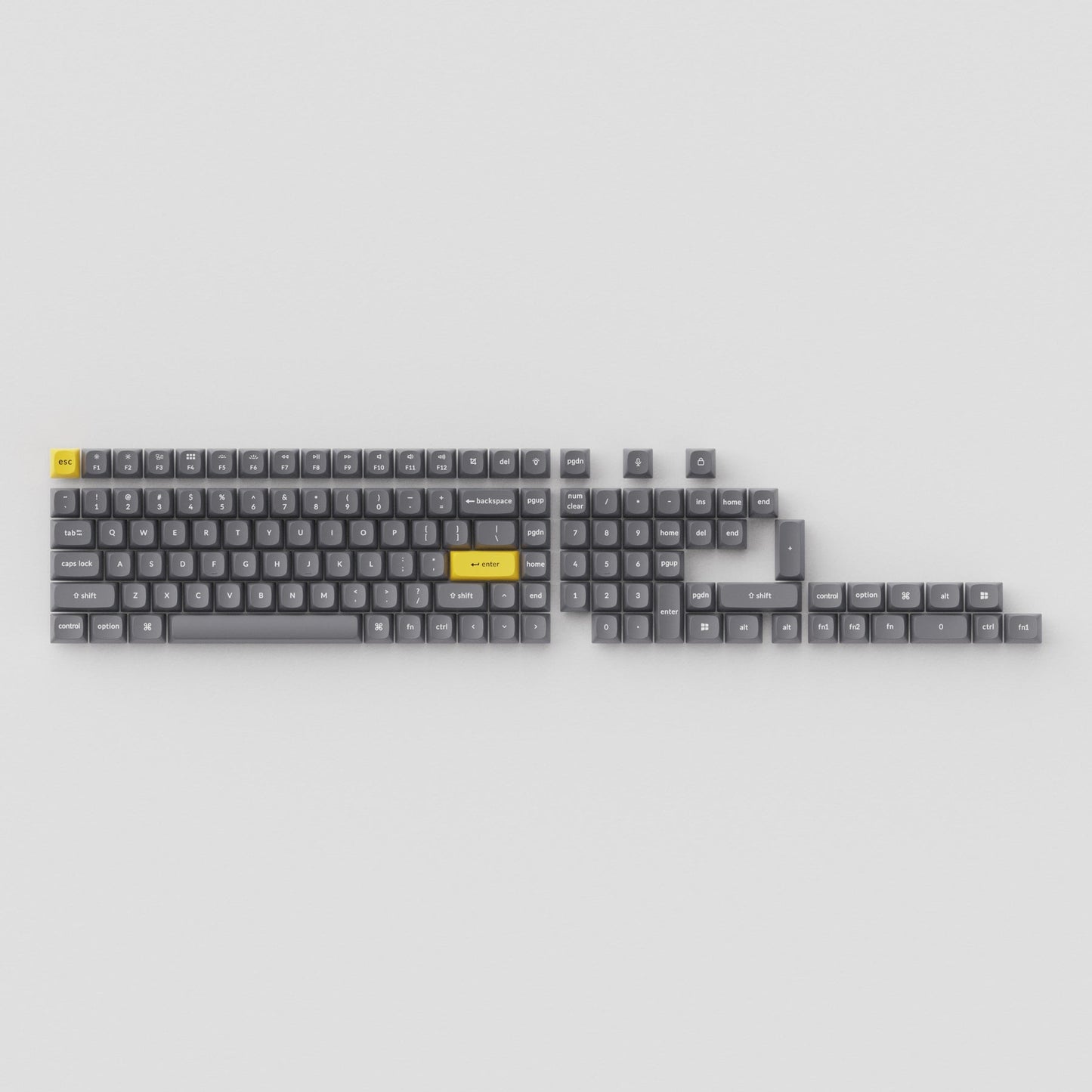 Double Shot PBT OSA Full Set Keycap Set Light and Dark Grey (141 Keycap)