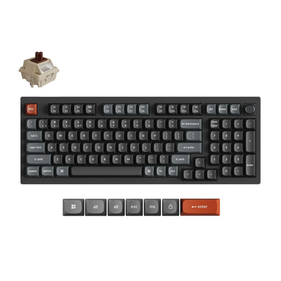 Keychron V5 Ultra 8K V5U-D3 Black / Wireless / Hot-swap / 8k Pooling Rate / Mechanical keyboard / Keychron Silk POM Switch - Brown