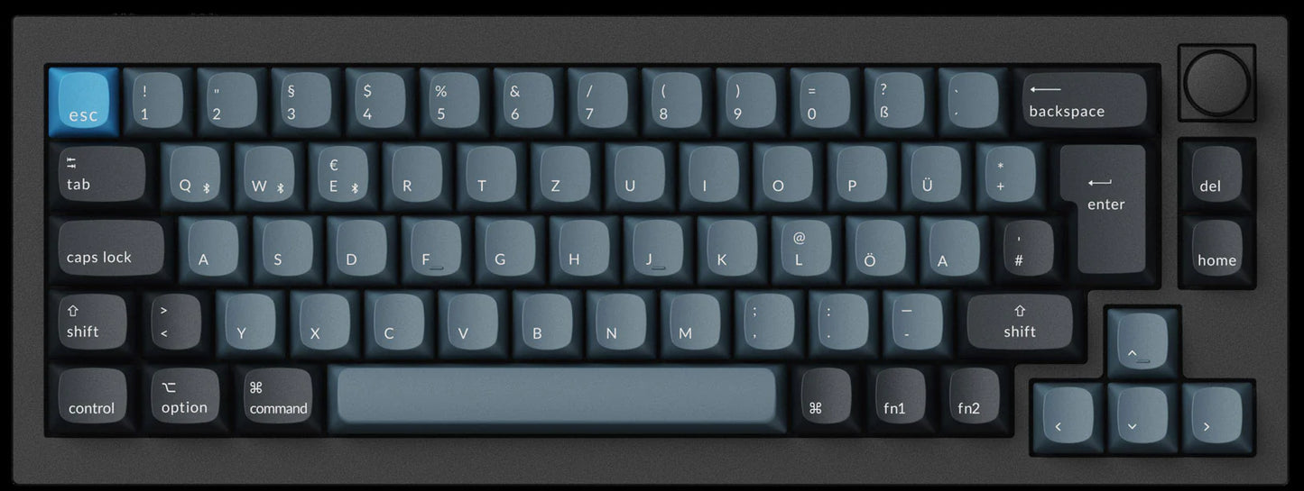 Q2 Pro Swappable RGB backlight Red Swich Knob Verison KSA Keycap-Black