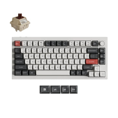 Keychron Q1 Ultra 8K Q1U-P3 White / Wireless / Hot-swap / 8k Pooling Rate / Mechanical keyboard / RGB / Keychron Silk POM Switch - Brown