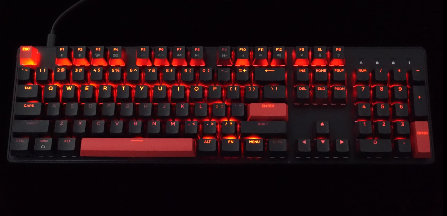 Lemokey X2 QMK Wired Mechanical Keyboard Red Backlight With M55 Mouse Combo