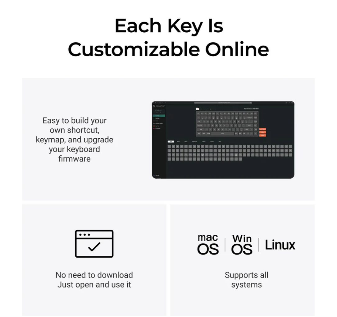 Keychron K2 QMK Wireless Mechanical Keyboard (Version 3) K2X-B4