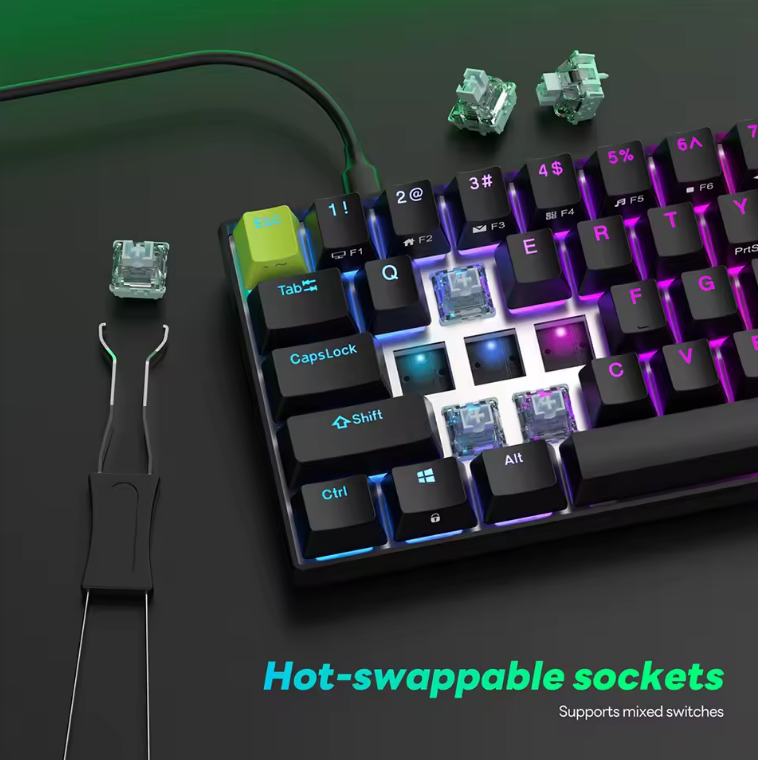 RK ROYAL KLUDGE C61 HE 61 Keys RGB Hot-Swappable Custom Magnetic Keyboard 8K