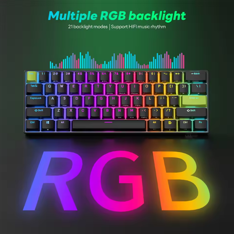 RK ROYAL KLUDGE C61 HE 61 Keys RGB Hot-Swappable Custom Magnetic Keyboard 8K