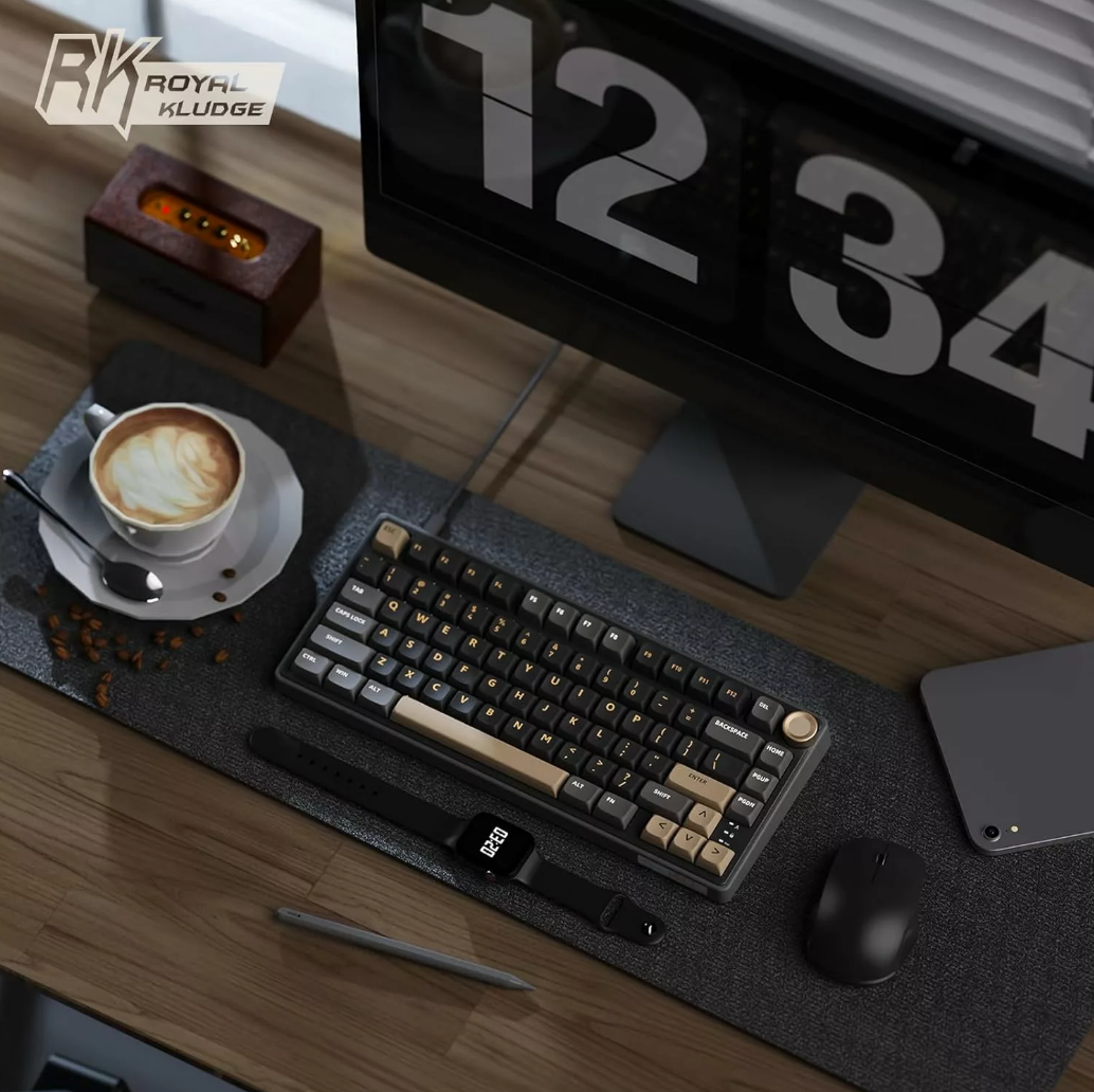 ROYAL KLUDGE RK R75 Hot-Swappable RGB Phantom Brown Switch Mechanical Keyboard Wired
