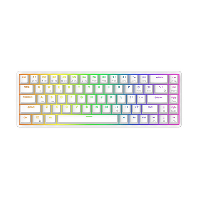 Royal Kludge RK G68 Bela 3-Mode RGB Hot Swap Braon Prekidač Gejmerska Tastatura