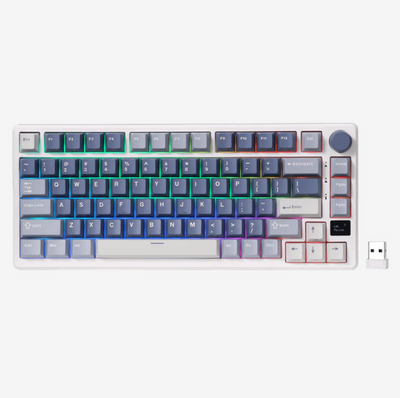RK ROYAL KLUDGE M75 "Ocean Blue" Displej i Točkić, RGB Pozadinsko Osvetljenje, Hot-Swap, Boja , Beige Prekidač