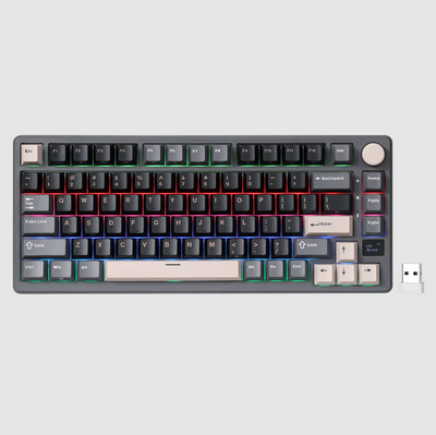 RK ROYAL KLUDGE M75 Displej i Točkić, RGB Pozadinsko Osvetljenje, Hot-Swap, Boja "Fantom", Cream Prekidač