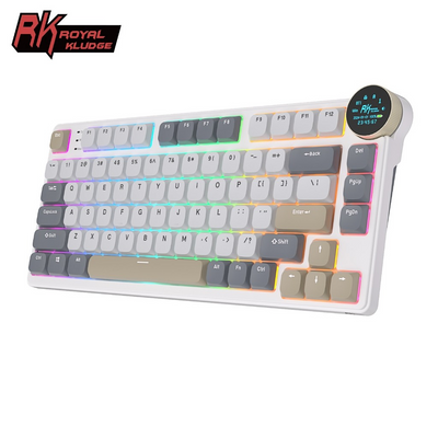 Royal Kludge RK N80 75% RGB Pearly Dawn Bežična Tastatura Hot-swap - Crveni Prekidač