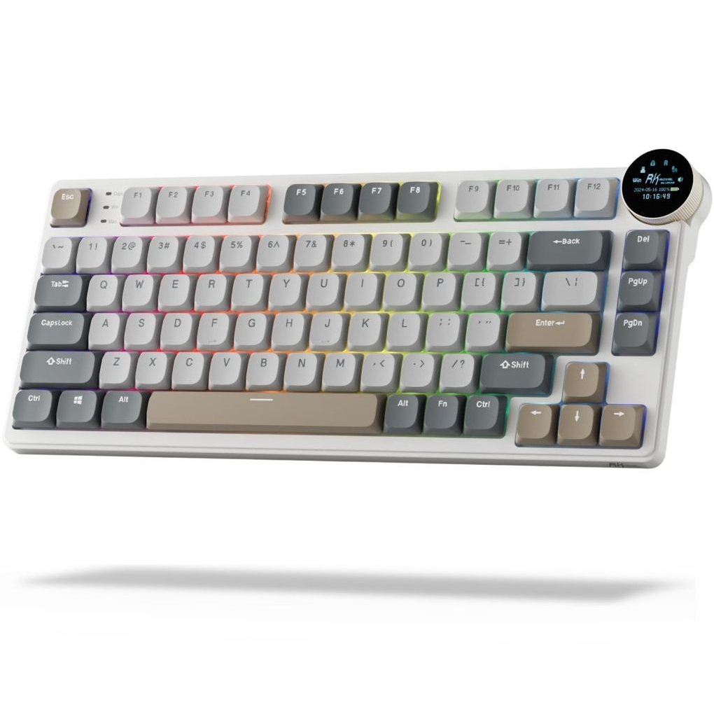Royal Kludge RK N80 75% RGB Pearly Dawn Wireless Keyboard Hot-swap - Brown Switch