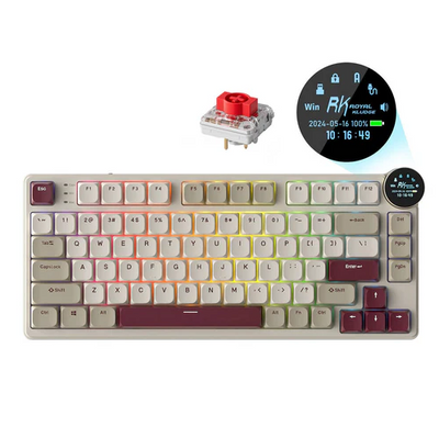 Royal Kludge RK N80 75% RGB Rosy Clouds Bežična Tastatura Hot-swap - Crveni Prekidač