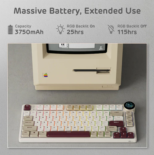 Royal Kludge RK N80 75% RGB Rosy Clouds Wireless Keyboard Hot-swap - Brown Switch