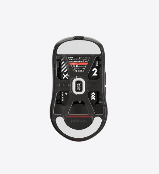 Pulsar X2-H High Hump Wireless Gaming Mouse Size 2 - Clear Black - Limited
