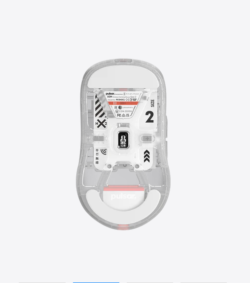 Pulsar X2-H Hign Hump Wireless Gaming Mouse Size 2 - Superclear - Limited
