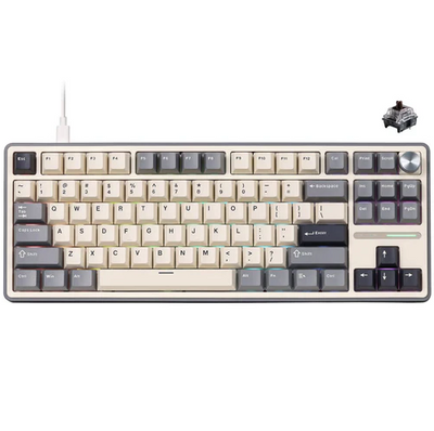 Royal Kludge R87 PRO TKL Žična Gejmerska Tastatura, Boja "Half Grey" - Braon Prekidač