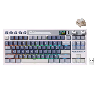 Royal Kludge RK M87 Ocean Blue Tri-Mod RGB Hot-Swappable Mehanička Tastatura Braon Prekidač