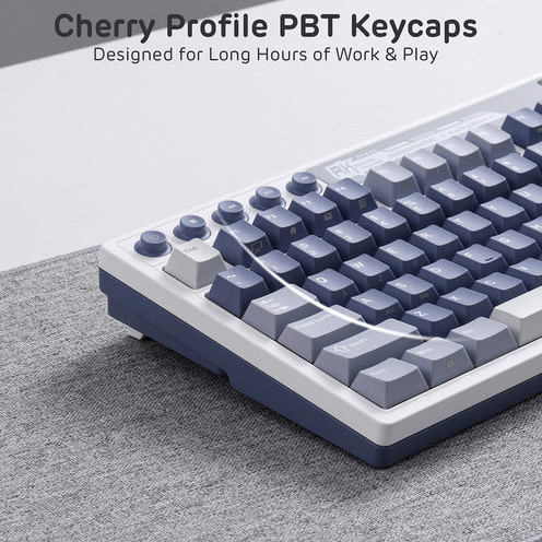 Royal Kludge RK M87 Ocean Blue Tri-Mode RGB Hot-Swappable Mechanical Keyboard Brown Switch