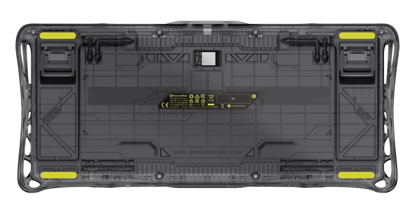 GravaStar Mercury K1 Lite 75% Wireless Mechanical Gaming Keyboard Transparent Black/Hot-swap/Shine-through keycaps/BSUN linear switches
