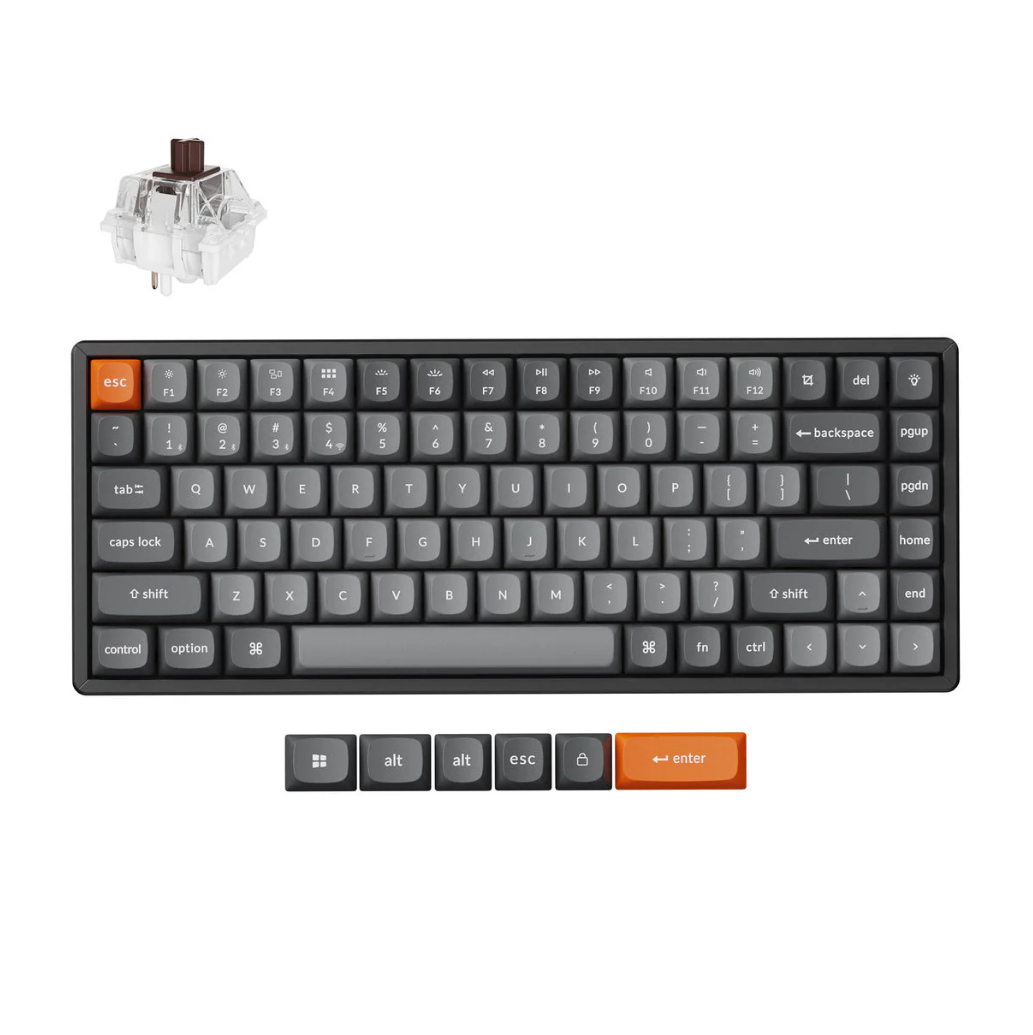 Keychron K2 Max QMK Wireless Mechanical Keyboard Hot-Swap Aluminum Frame (US ANSI Layout) Super Brown Switch