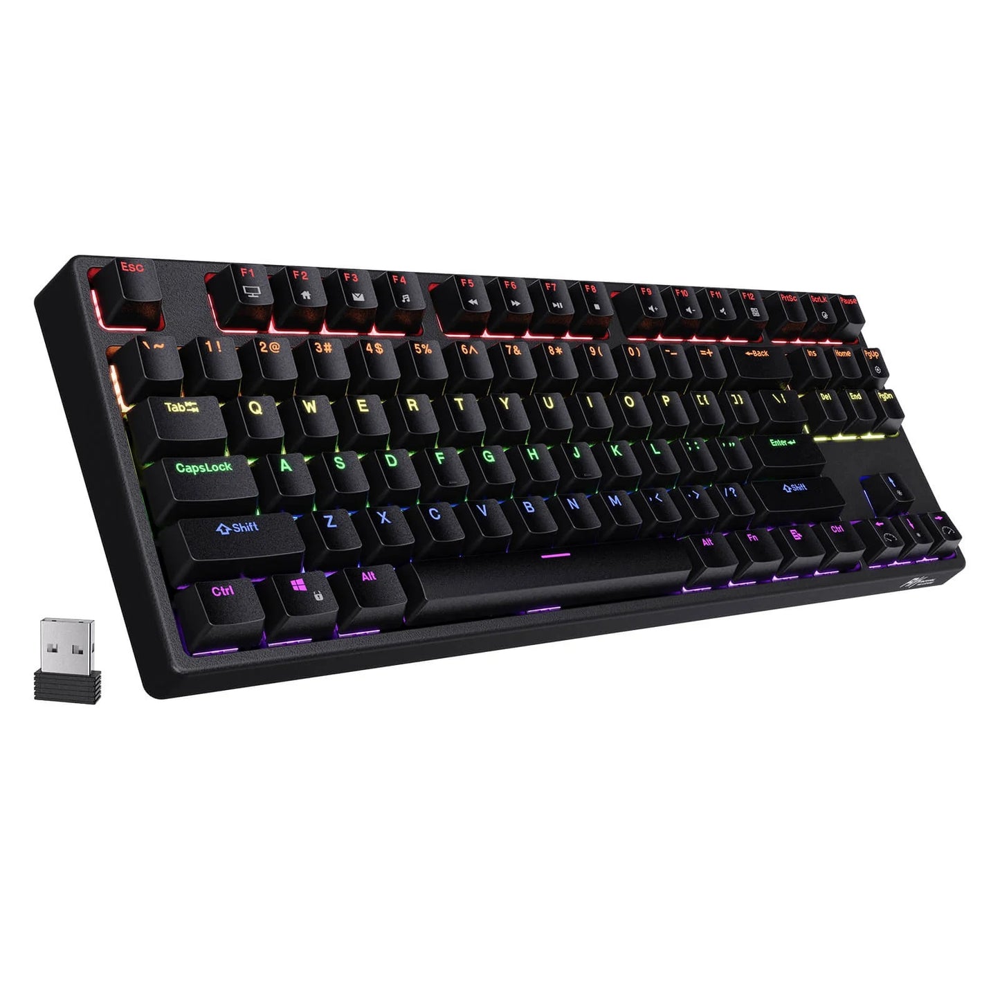 Royal Kludge RK87 Wireless Mehanička Tastatura Black (Hot-swappable) (RK Brown Switch) 2 layers of sound-absorbing foam, Type C 2pcs USB HUB