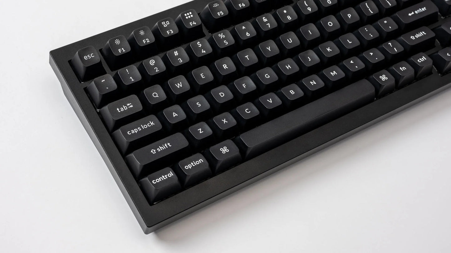 Double Shot KSA PBT Keycap Full Keycap Set - White on Black