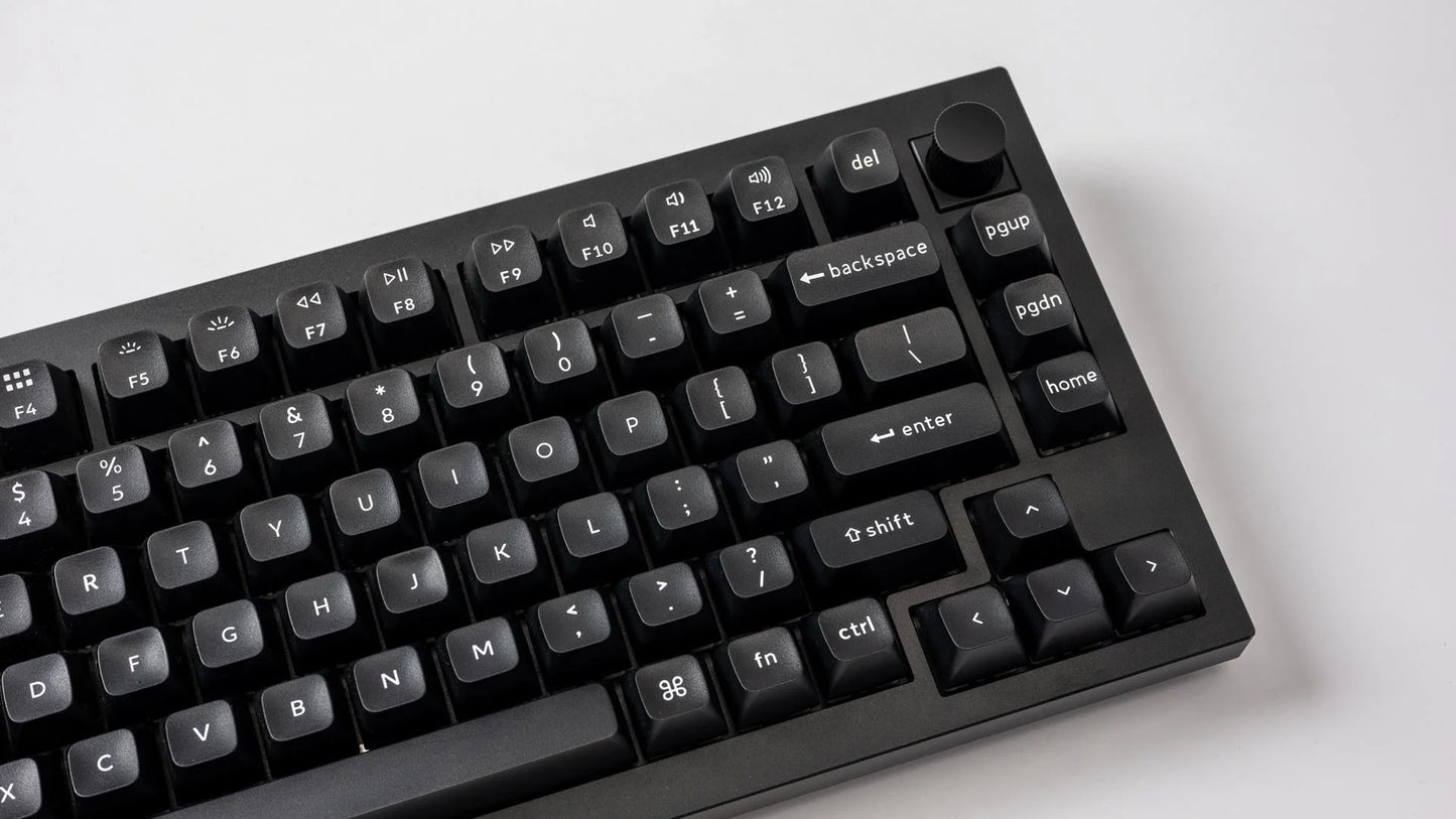 Double Shot KSA PBT Keycap Full Keycap Set - White on Black