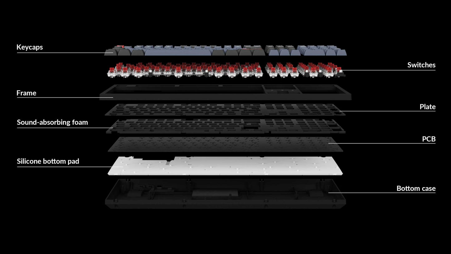 Keychron K10 Pro ANSI Full Size Layout 104 Key - Full Assembled - Brown Switch RGB Hot-Swap Keychron K pro Mechanical Wireless Normal Profile QMK Custom Keyboard
