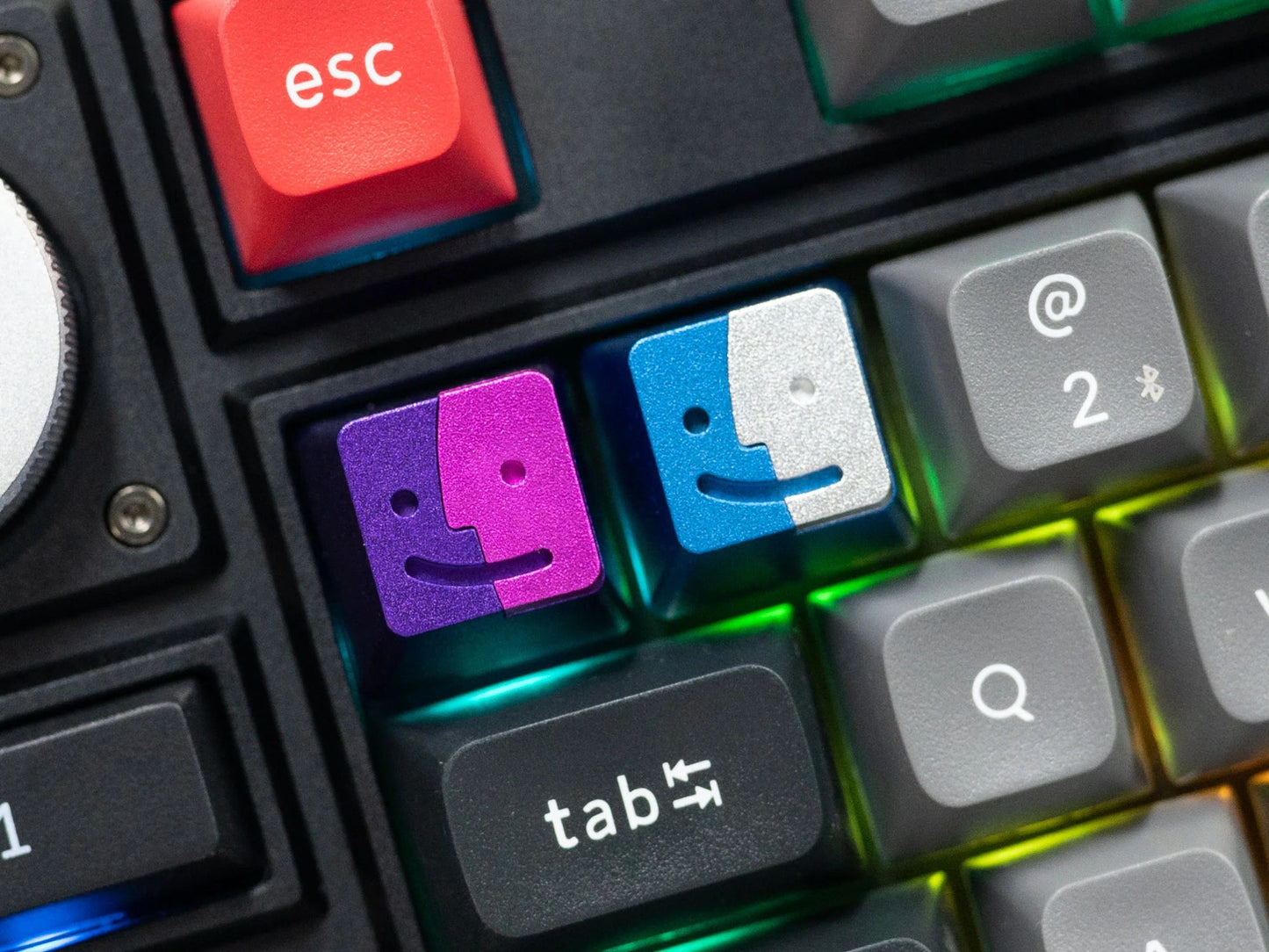 Smile Aluminum Alloy Artisan Keycap-Purple