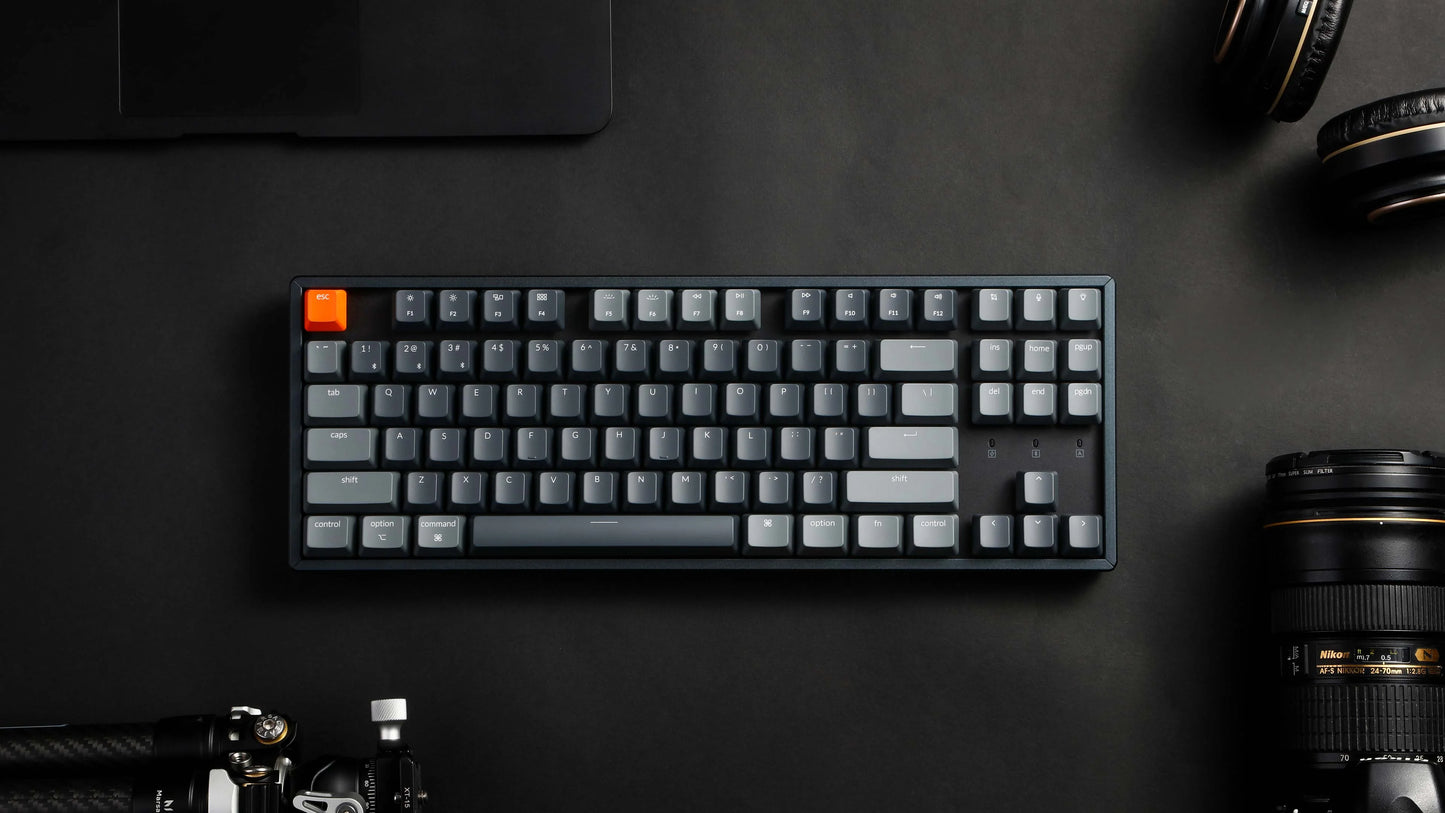 Keychron K8 ANSI 80% TKL Layout 87 Key-Brown Swich RGB Hot-Swap Aluminium Frame Gateron G pro Mechanical Wireless Normal Profile Keyboard