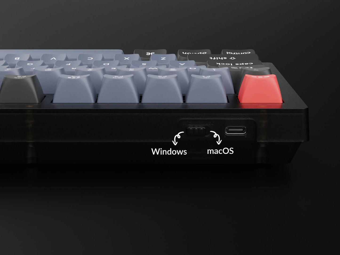 Keychron V1 ANSI 75% Layout 84 Key Carbon Black Full Assembled-Red Swich RGB Hot-Swap Keychron K pro Mechanical Wired Normal Profile QMK Custom keyboard