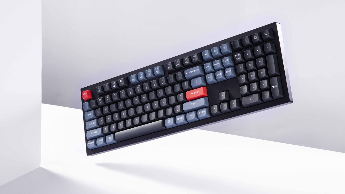 Keychron V6 ANSI Full Size Layout 104 Carbon Black Full Assebled-Brown Swich RGB Hot-Swap Keychron K pro Mechanical Wired Normal Profile QMK Custom Keyboard