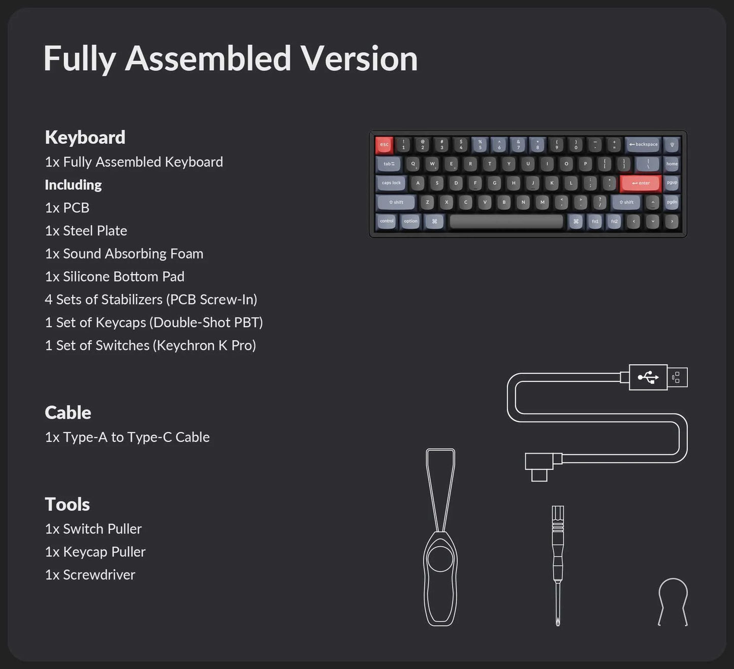 Keychron K6 Pro ANSI 65% Layout Assembled-Brown Swich White Led Hot-Swap Gateron G pro Mechanical Wirless Normal Profile Keyboard