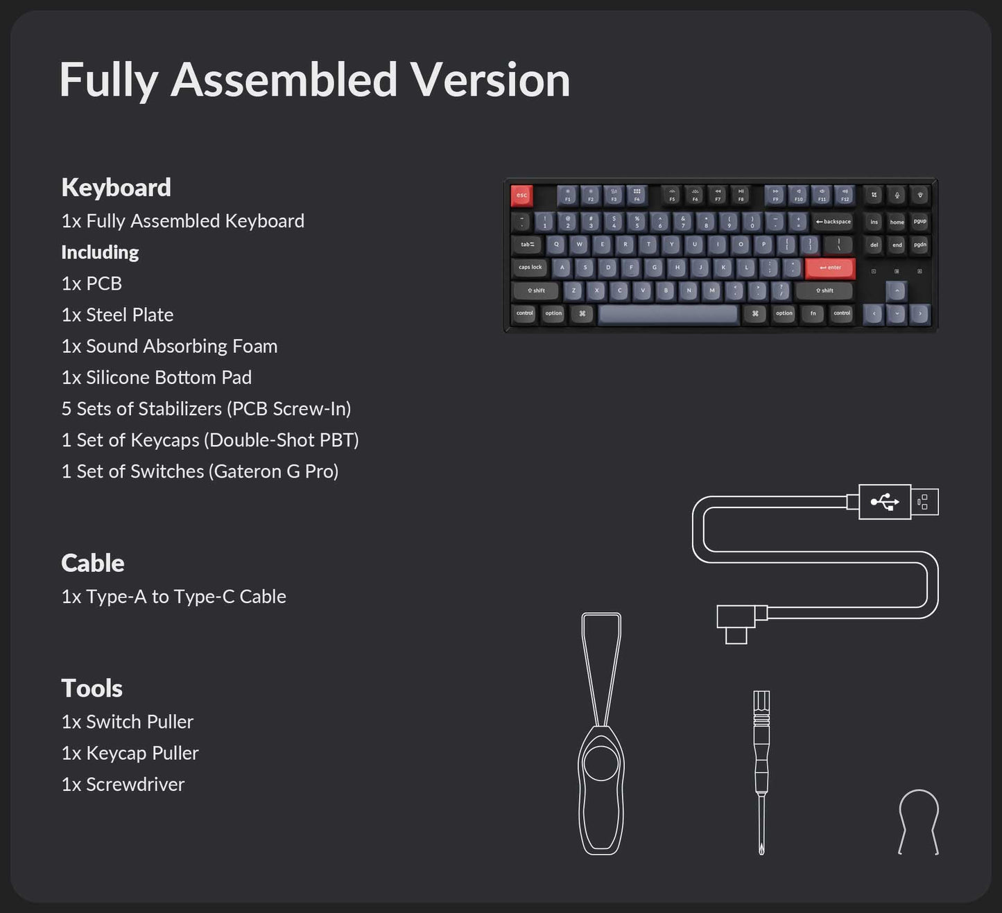 K8 Pro RGB Backlight Aluminum Banana Switch - Black