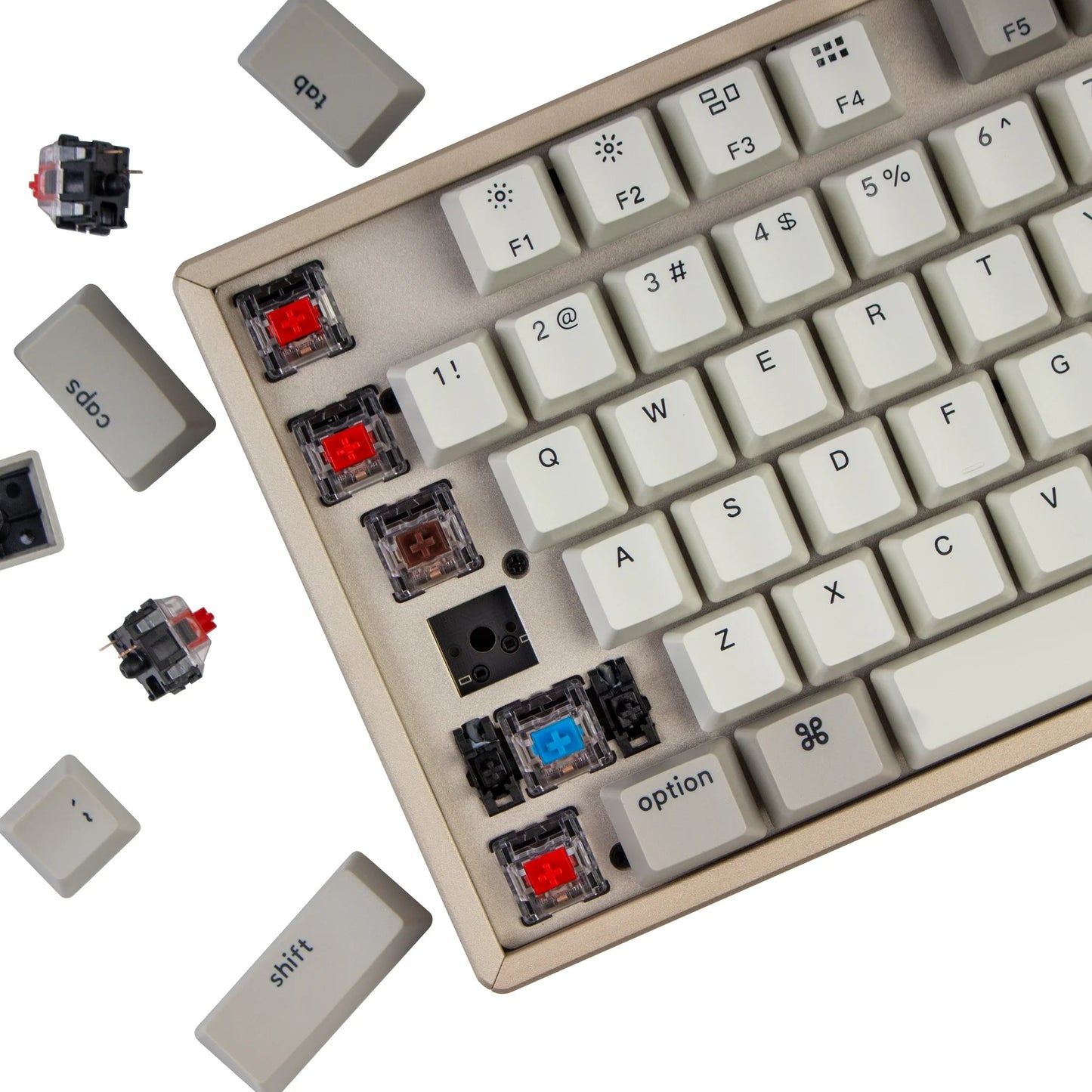 Keychron K8 ANSI 80% TKL Layout 87 Key Retro Color Brown Swich Non-backlight Gateron G Pro Mechanical Wireless Normal Profile Keyboard