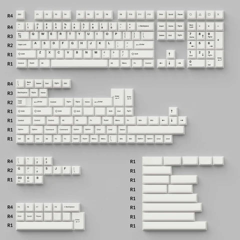 Cherry Profile Double Shot PBT Full Set Keycaps (219 Keycaps) White